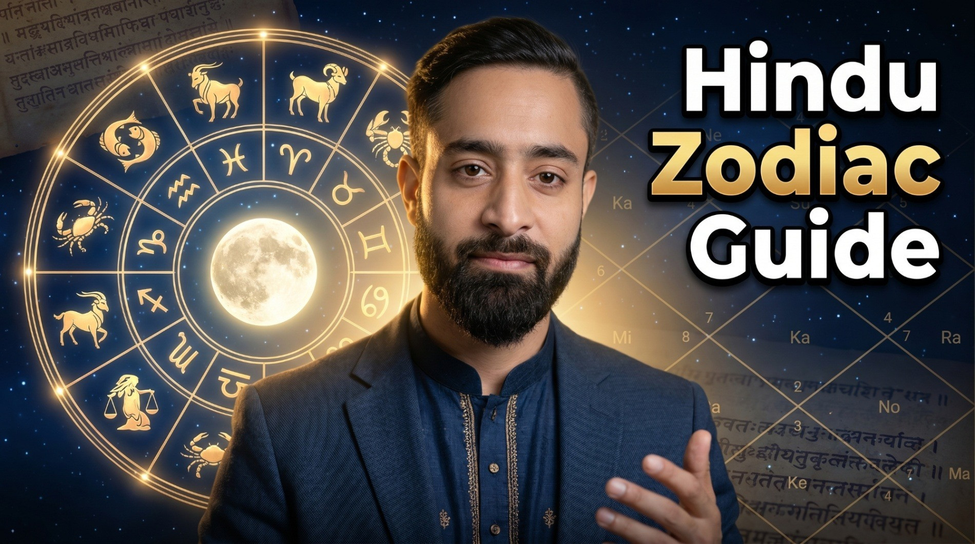 Hindu Zodiac guide with Vedic zodiac signs rashi chakra Moon sign kundali chart and planetary alignment explanation