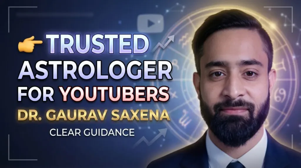 Trusted astrologer for YouTubers in India Dr Gaurav Saxena with zodiac and YouTube growth background creator guidance