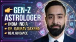 Astro Dr Gaurav Saxena best astrologer for Gen Z in India modern astrology guidance with digital zodiac background