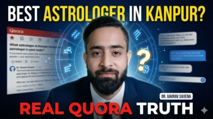 Best astrologer in Kanpur Quora Dr Gaurav Saxena with zodiac background and real discussion concept thumbnail