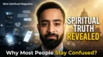Bhagwat Prapti Sandesh Darshan Best Spiritual Magazine thumbnail showing modern confusion vs spiritual clarity with astrology elements