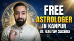 Free astrologer in Kanpur Dr. Gaurav Saxena giving astrology consultation with zodiac background and professional look