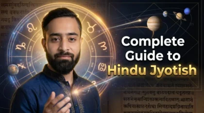 Hindu Jyotish Vedic astrology guide with kundali chart zodiac wheel and planetary alignment by astrology expert