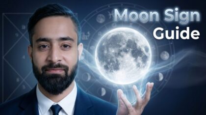 Moon sign guide with full Moon zodiac wheel kundali chart and emotional astrology concepts explaining meaning and impact
