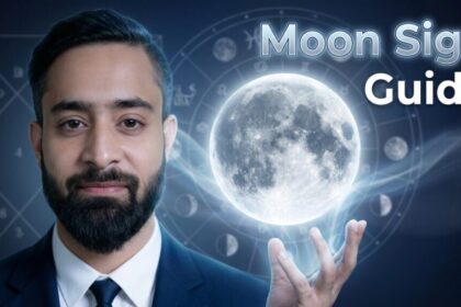 Moon sign guide with full Moon zodiac wheel kundali chart and emotional astrology concepts explaining meaning and impact