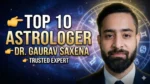 Top 10 astrologer in India Dr Gaurav Saxena portrait with zodiac background astrology numerology vastu expert India
