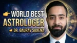 World best astrologer in India Dr Gaurav Saxena portrait with zodiac background offering astrology numerology vastu consultation