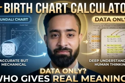 Birth chart calculator vs astrologer analysis showing kundali chart data and human interpretation for accurate astrology insights