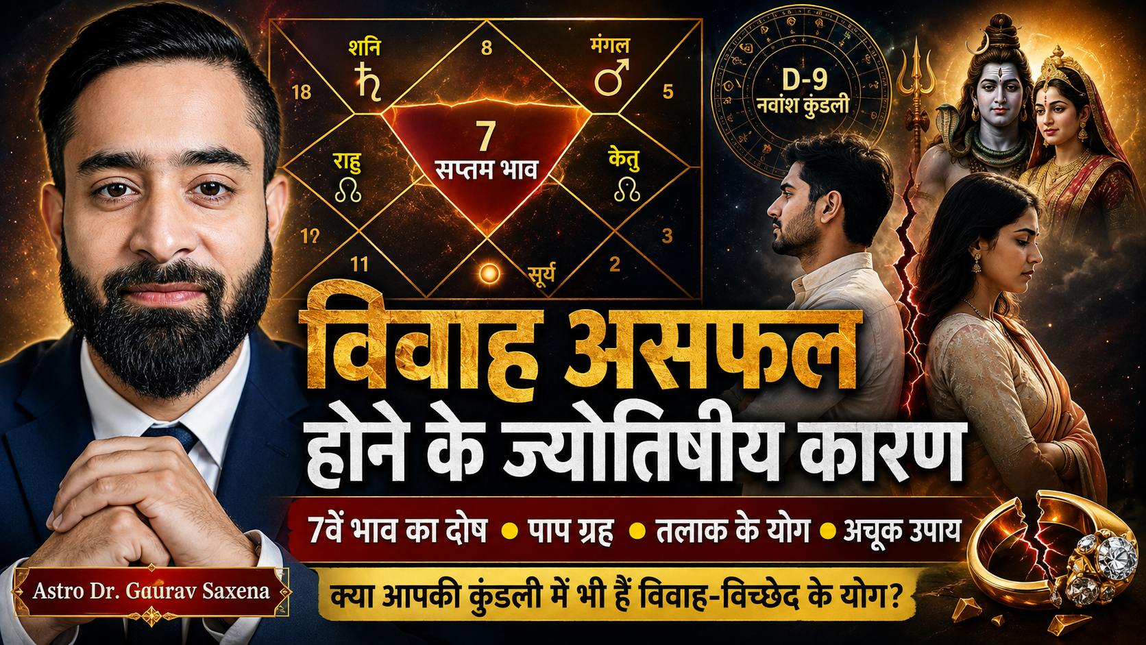 विवाह असफल होने के ज्योतिषीय कारण