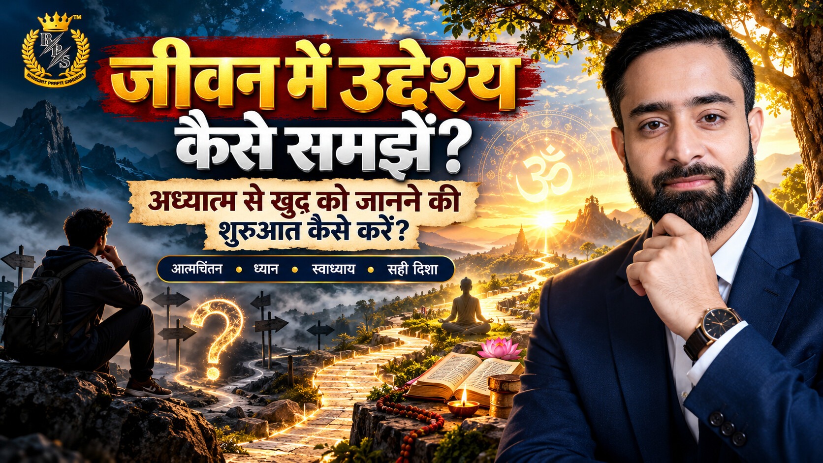 जीवन में उद्देश्य कैसे समझें? अध्यात्म, आत्मचिंतन और स्वाध्याय से खुद को जानने की शुरुआत.jpg